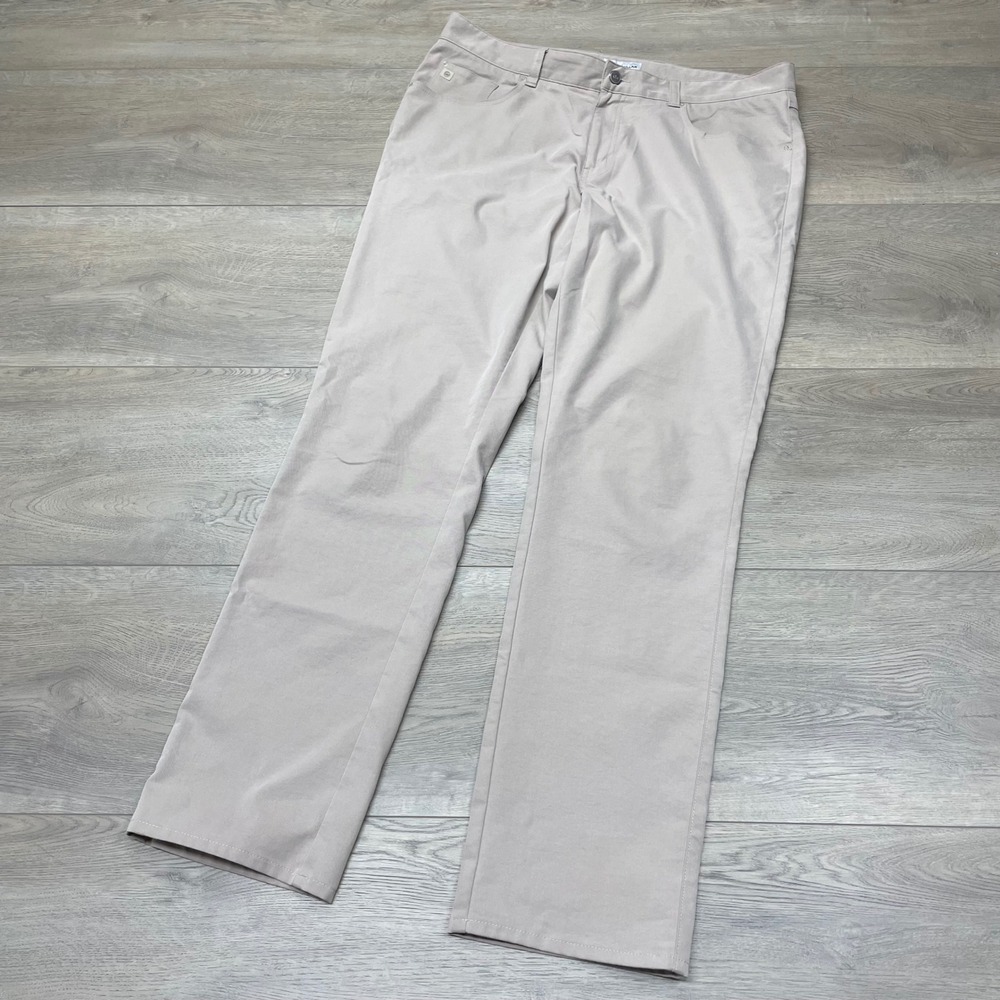 Peter Millar eb66 Pants Mens 35/32 Khaki Performance Five-Pocket ME0EB66FB